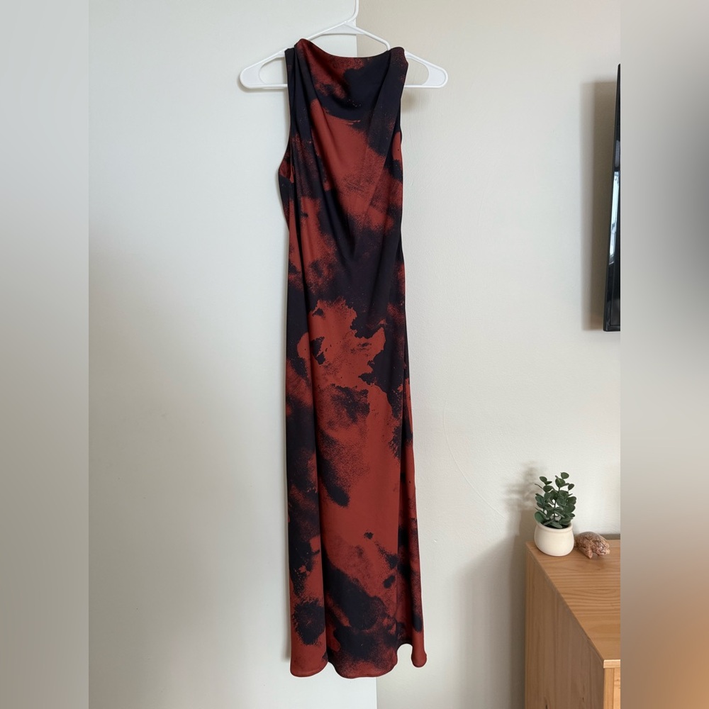 ASOS Design Burnt Orange and Black Maxi Dress